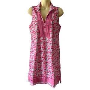 SIMPLY SOUTHERN COLLECTION Flamingo Split Neck Tunic Knit Dress Size Small NWT